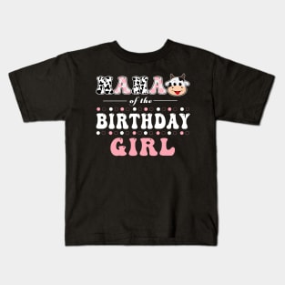 Nana Of Birthday Girl Farm Animal Bday Party Celebrations Kids T-Shirt